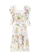 Matchesfashion.com Loveshackfancy - Ellington Floral-print Cotton-corduroy Dress - Womens - White Print