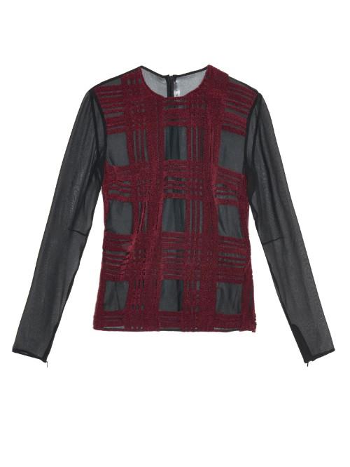 Mary Katrantzou Mac Embroidered Sheer Silk-chiffon Top