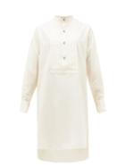 Matchesfashion.com Etro - Pleated-plastron Silk-shantung Tunic Dress - Womens - White