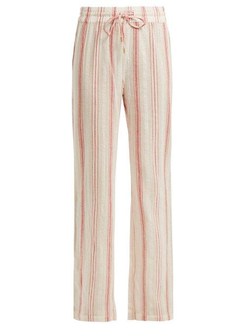 Matchesfashion.com Melissa Odabash - Krissy Striped Cotton Trousers - Womens - Red Stripe