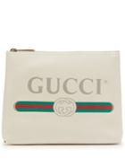 Matchesfashion.com Gucci - Logo Print Leather Pouch - Mens - White