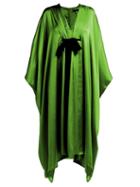 Matchesfashion.com Andrew Gn - V Neck Tie Waist Silk Gown - Womens - Green