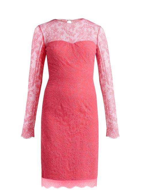 Matchesfashion.com Emilio De La Morena - Mona Lace And Silk Blend Mini Dress - Womens - Pink