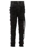 Rick Owens Drkshdw - Detroit Distressed Slim-leg Jeans - Mens - Black