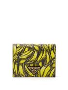 Matchesfashion.com Prada - Banana Print Saffiano Leather Wallet - Womens - Yellow Multi
