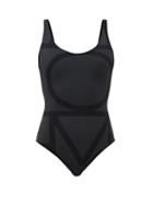 Totme - Logo-print Swimsuit - Womens - Black