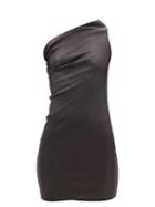 Rick Owens - Athena One-shoulder Bonded-leather Minidress - Womens - Black