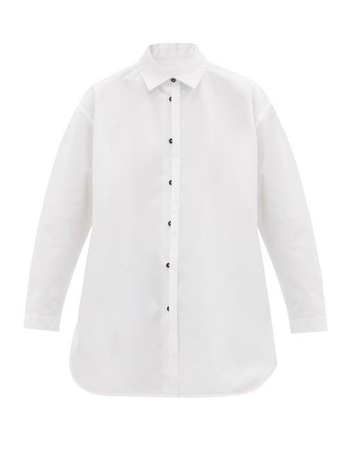 Ladies Rtw Jil Sander - Trapeze Cotton-poplin Shirt - Womens - White