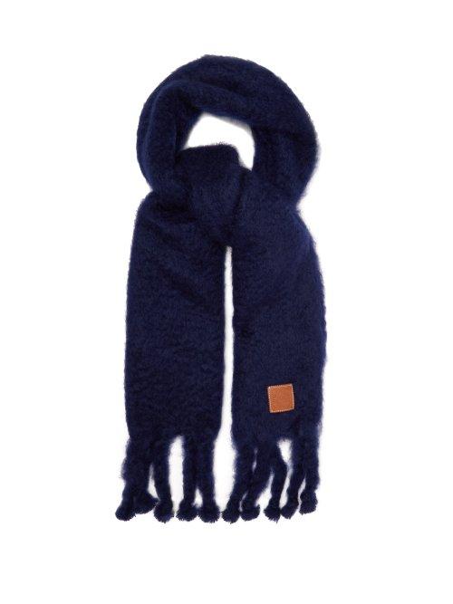 Matchesfashion.com Loewe - Chunky Mohair Blend Scarf - Womens - Navy