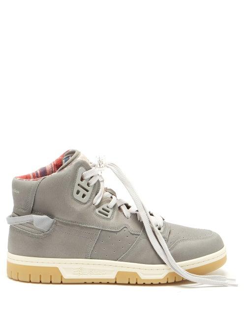 Mens Shoes Acne Studios - Buxeda Suede High-top Trainers - Mens - Grey Multi