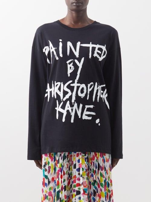 Christopher Kane - Logo-print Cotton-jersey T-shirt - Womens - Black