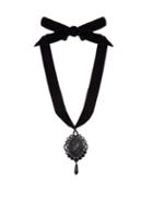Matchesfashion.com Miu Miu - Cameo Pendant Velvet Necklace - Womens - Black