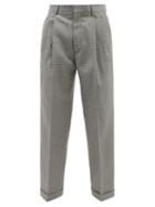 Marni - High-rise Houndstooth-checked Wool Trousers - Mens - Grey
