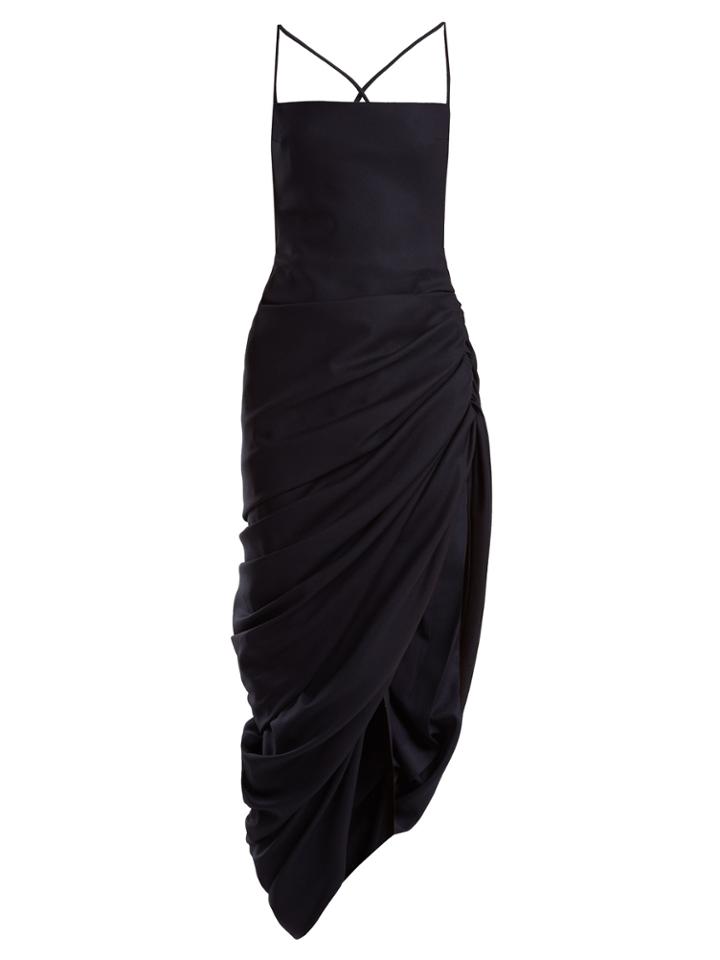 Jacquemus Square-neck Backless Draped Wool Dress