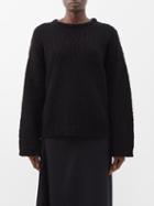 Toteme - Textured Cable-knit Cotton Sweater - Womens - Black