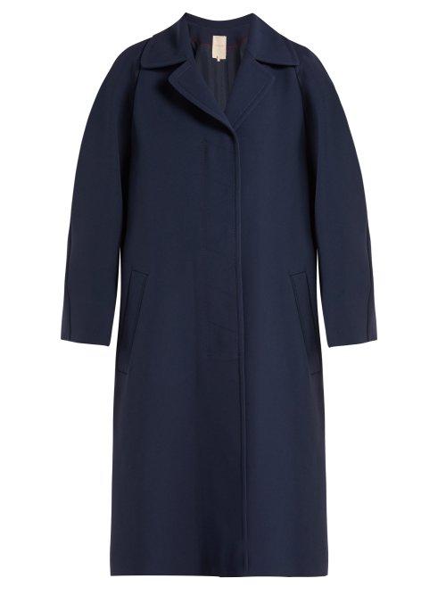 Matchesfashion.com Roksanda - Kamri Silk Coat - Womens - Navy