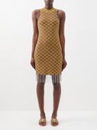 Dodo Bar Or - Kim Geometric-jacquard Crystal-trimmed Mini Dress - Womens - Brown Multi