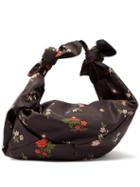 Matchesfashion.com Simone Rocha - Wrap Large Floral Print Shoulder Bag - Womens - Black Multi