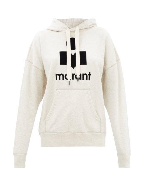 Isabel Marant Toile - Mansel Flocked-logo Cotton-blend Jersey Sweatshirt - Womens - Ivory