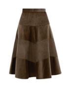 Matchesfashion.com Symonds Pearmain - Panelled Cotton Corduroy Skirt - Womens - Brown