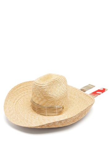 Thebe Magugu - Shephard's Polka-dot Ribbon Straw Hat - Womens - Beige