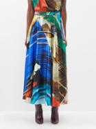 Roksanda - Stained-glass High-waist Silk-satin Skirt - Womens - Multi