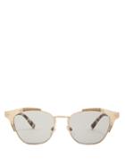 Matchesfashion.com Valentino - Cat Eye Metal And Acetate Sunglasses - Womens - Ivory