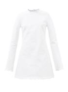 Marques'almeida - Janis Fringed Long-sleeved Denim Dress - Womens - White