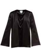 Matchesfashion.com Galvan - Collarless Satin Evening Jacket - Womens - Black