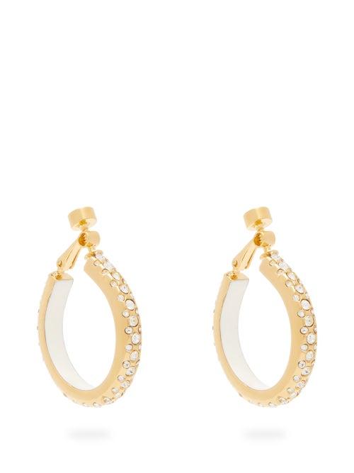 Matchesfashion.com Marni - Crystal Embellished Hoop Clip Earrings - Womens - Crystal