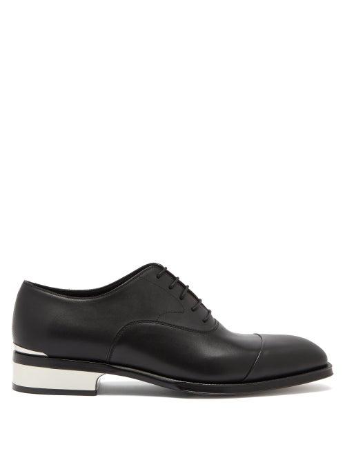 Matchesfashion.com Alexander Mcqueen - Logo-engraved Heel-plaque Leather Oxford Shoes - Mens - Black