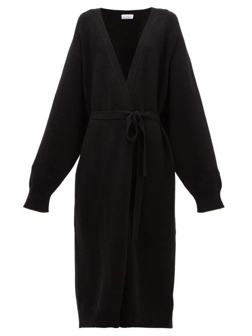 Matchesfashion.com Raey - Long Shawl Belted Cashmere Cardigan - Womens - Black