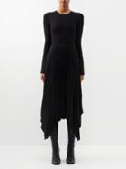 Joseph - Deron Pleated Knitted Midi Dress - Womens - Black