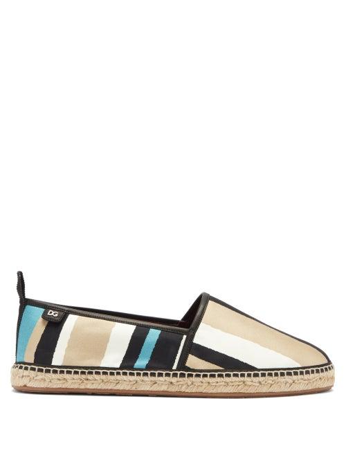Matchesfashion.com Dolce & Gabbana - Striped Twill Espadrilles - Mens - Multi