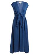 Matchesfashion.com Mara Hoffman - Katinka Tie Waist Cotton Dress - Womens - Blue