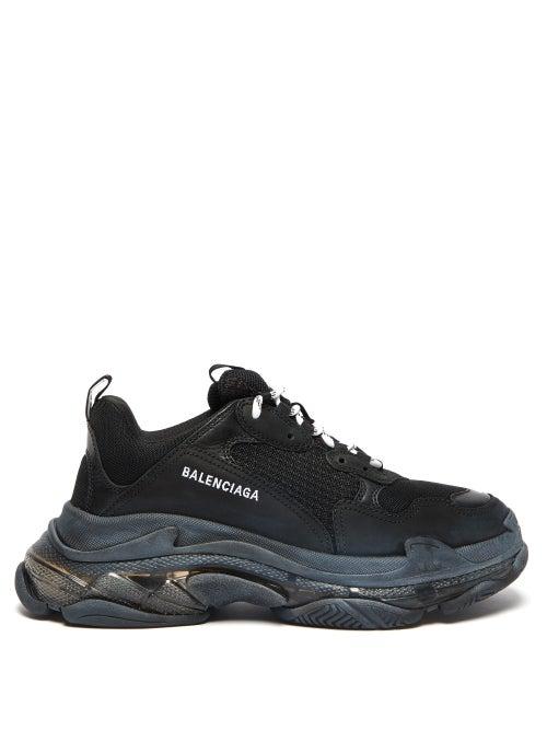 Matchesfashion.com Balenciaga - Triple S Nubuck Trainers - Mens - Black