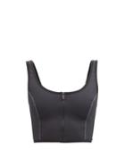 The Upside - Jet Indi Topstitched Zipped Cropped Top - Womens - Black