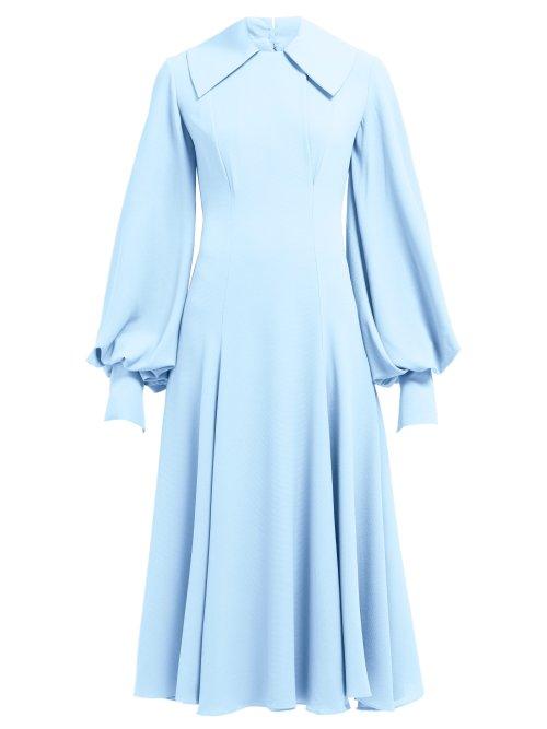 Matchesfashion.com Emilia Wickstead - Gaynor Wave Cady Midi Dress - Womens - Light Blue