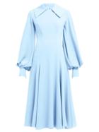 Matchesfashion.com Emilia Wickstead - Gaynor Wave Cady Midi Dress - Womens - Light Blue