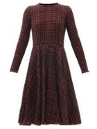 Matchesfashion.com Dolce & Gabbana - Tailored Tweed Midi Dress - Womens - Black Red