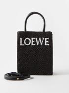 Loewe - A5 Logo Raffia Tote Bag - Womens - Black