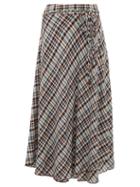 Matchesfashion.com Apiece Apart - Rosehip Checked Rayon Midi Skirt - Womens - Multi