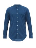 Matchesfashion.com Thom Sweeney - Nehru Collarless Cotton Pincord Shirt - Mens - Navy