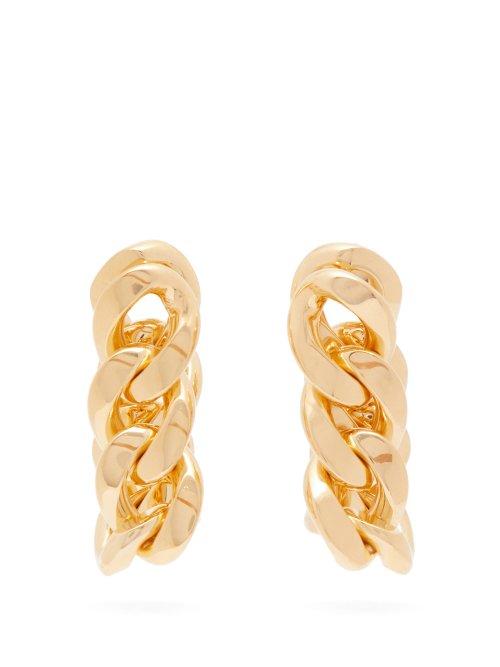 Matchesfashion.com Bottega Veneta - Chain Hoop Earrings - Womens - Gold