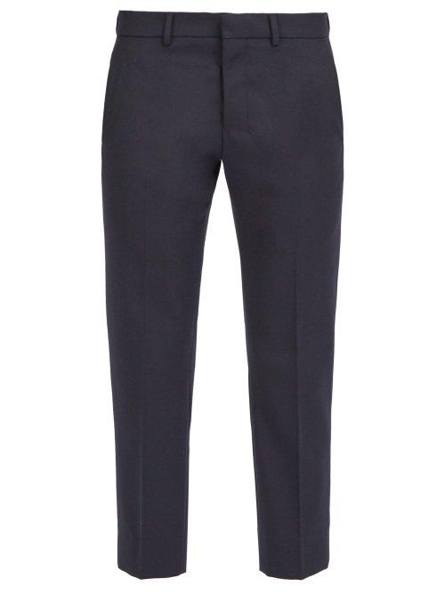 Matchesfashion.com Ami - Straight Leg Wool Blend Trousers - Mens - Navy