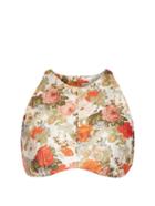 Emilia Wickstead Joanna Woven Floral-gazar Crop Top