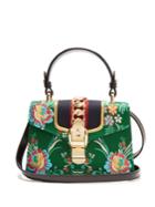 Gucci Sylvie Mini Floral-jacquard Shoulder Bag