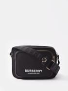 Burberry - Logo-print Leather-trim Nylon Cross-body Bag - Mens - Black White