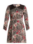 Matchesfashion.com No. 21 - Floral Print Embellished Silk Mini Dress - Womens - Red Multi