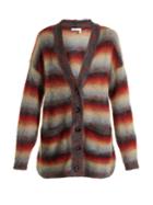 Chloé Oversized Striped Mohair-blend Knit Cardigan